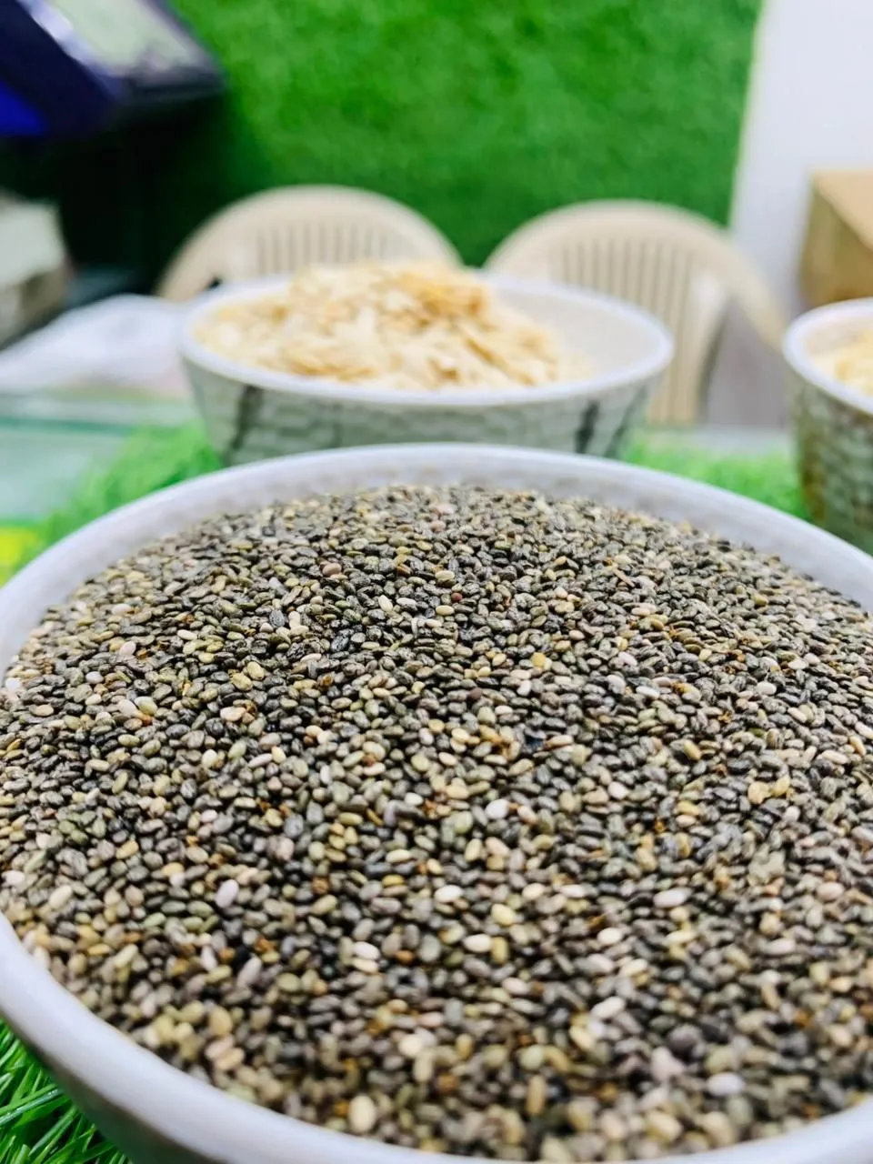 A bowl of chia seeds